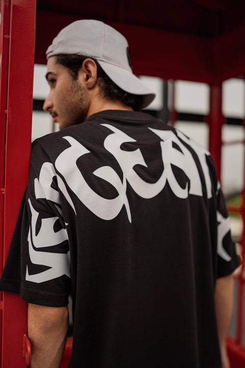Black vengence oversized dropped shoulders t shirt
