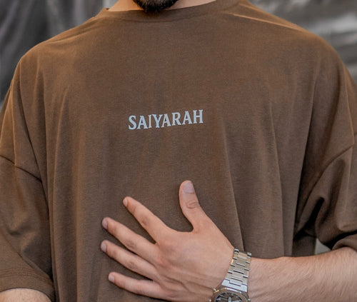 Brown simple plain oversized dropped shoulders t shirt